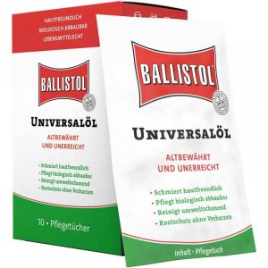 Přípravek Ballistol, univerzální olej - ubrousky, 10ks v balení