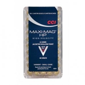 Náboj kulový CCI, Varmint - MAXI-MAG HP, .22 WMR, 40GR (2,6g), JHP