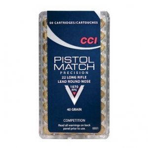 Náboj kulový CCI, Competition - Pistol Match, .22 LR, 40GR, LRN
