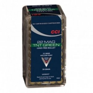 Náboj kulový CCI, Varmint - TNT Green, .22 WMR, 30GR, TNT Green HP