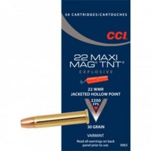 Náboj kulový CCI, Varmint MAXI-MAG TNT, .22 WMR, 30GR, TNT JHP