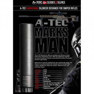 Tlumič A-TEC, Marksman AI, modulový, ráže do 338" (8,5mm), na úsťovou brzdu Accuracy Intl.