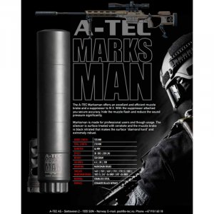 Tlumič A-TEC, Marksman, modulový, ráže do 338" (8,5mm), na úsťovou brzdu Marksman Break