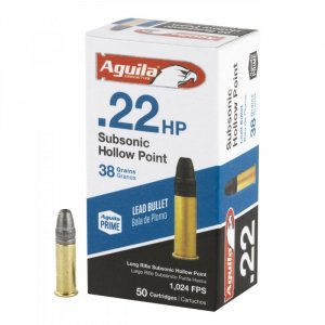 Náboj kulový Aguila, Subsonic HP, .22 LR, 38GR (2,5g), HP lead, 1B220268