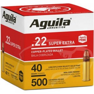 Náboj kulový Aguila, Super Extra HV, .22LR, 40GR, (2,6g), poměděnná HV SP, balení 500ks