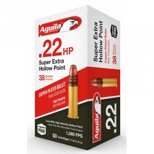 Náboj kulový Aguila, Super Extra HP, .22LR, 38GR (2,6g), poměděnná HV HP, 1B220335