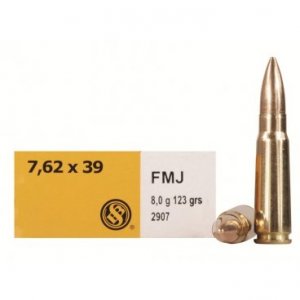 Náboj kulový Sellier Bellot, Standard, 7,62x39mm, 124GR/ 8g, FMJ