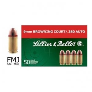 Náboj kulový Sellier a Bellot, Pistol-Revolver, 9mm Br., 92GR/6,00g, FMJ