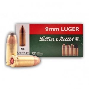 Náboj kulový Sellier a Bellot, Pistol-Revolver, 9mm Luger, 124GR (8,0g), SP