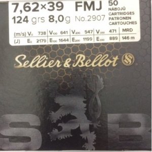 Náboj kulový Sellier a Bellot, Training, 7,62x39mm, 124GR/ 8g, FMJ