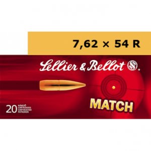 Náboj kulový Sellier a Bellot, Match, 7,62x54R, 174GR/ 11,3g, HPBT