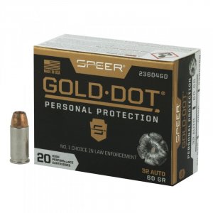 Náboj kulový Speer, Personal Protection, 7,65mm Br., 60GR, Gold Dot