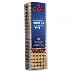 Náboj kulový CCI, Subsonic Target, .22LR, 40GR (2,6g), LRN s poly modrým potahem