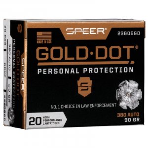 Náboj kulový Speer, Gold Dot, .380 AUTO, 90GR, HP