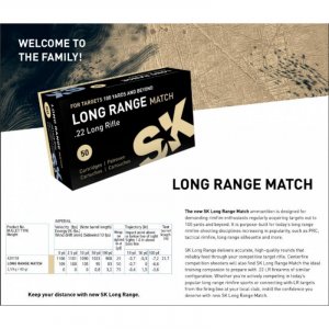 Náboj kulový Lapua SK, Long Range Match, .22LR, 40GR, LRN