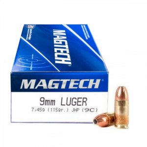 Náboj kulový Magtech, Standard, 9mm Luger, 115GR, (7,5g), JHP