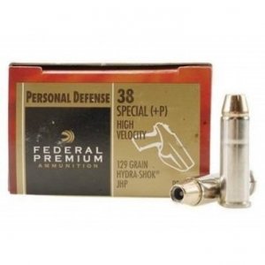 Náboj kulový Federal, Premium, .38 Spec.+P, 129GR (8,3g), Hydra - Shok JHP