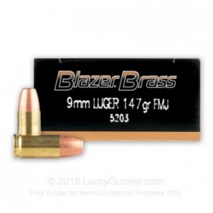 Náboj kulový CCI, Blazer Brass SUBSONIC, 9mm Luger, 147GR (9,50g), FMJ