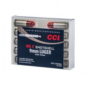 Náboj kulový CCI, BIG 4 Shotshell, 9mm Luger, 50GR (3,24g), baleno po 10ks