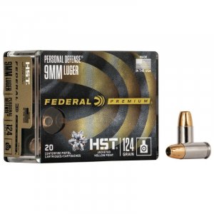 Náboj kulový Federal, Premium Personal Defense, 9mm Luger, 124GR (8,0g), HST JHP