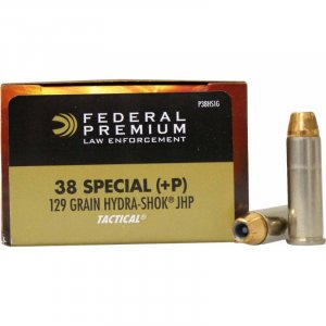 Náboj kulový Federal, Premium Tactical, .38 Spec.+P, 129GR (8,3g), Hydra-Shok HV