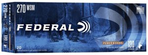Náboj kulový Federal, Power Shok, .270 WSM, 130GR, Soft Point