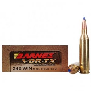 Náboj kulový Barnes, VOR-TX, .243 Win., 80GR, TTSX - Tiped Triple-Shok X