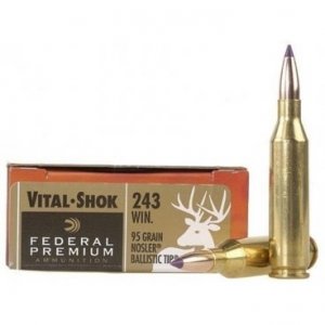 Náboj kulový Federal, Vital-Shok, .243 Win., 95GR, Nosler Ballistic Tip