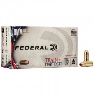 Náboj kulový Federal, Train + Protect, 9mm Luger, 115GR (7,5g), VHP