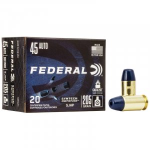 Náboj kulový Federal, Syntech Defense, .45 ACP, 205GR (13,2g), SJHP