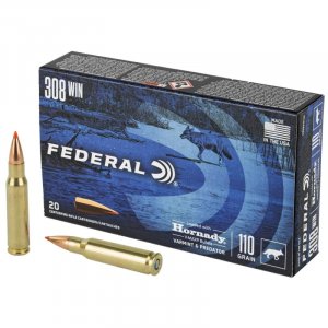 Náboj kulový Federal, Varmint and Predator, .308 Win, 110GR (7,1g), Hornady V-MAX