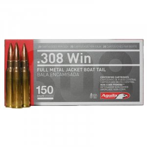 Náboj kulový Aguila, Rifle, .308 Win, 150GR (9,7g), FMJ BT, 1E308110