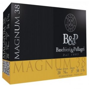 Náboj brokový Bashieri a Pellagri, Magnum 38, 20/76, brok3,5mm, 38g, kování 16mm