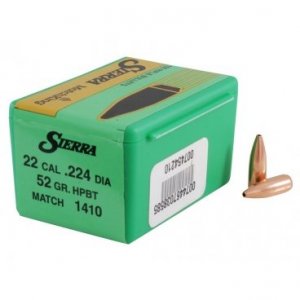 Střela Sierra, Rifle Match King, .224/ 5,69mm Dia, 52GR, Match King HPBT