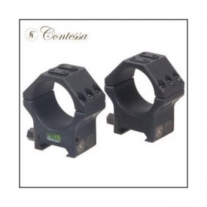 Kroužky Contessa, Tactical s vodováhou, pro Weaver/Picatinny, 30mm, výška 8mm, černé