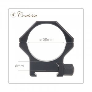 Kroužky Contessa, Weaver/Picatinny, ocelové, 35mm, výška 8mm, černé