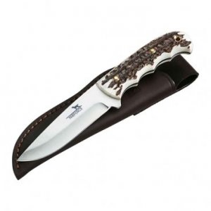 Lovecký nůž Parforce, Stag, ostří 11cm, parohová střenka, kožené pouzdro