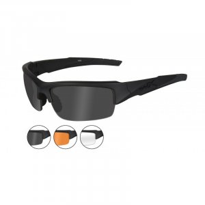 Brýle Wiley X Valor, šedá/čirá/ oranžová skla, černý rámeček, balistická odolnost