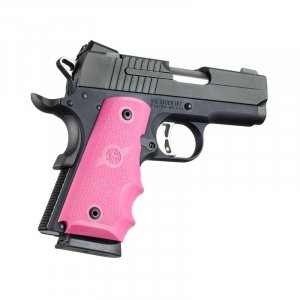 Pažbičky Hogue, pro pistole typu 1911 Officer's, pryžové, růžové