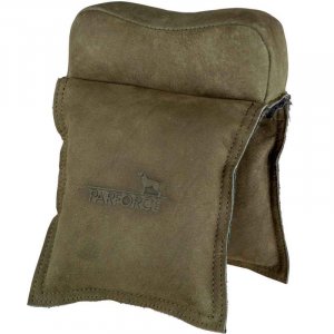 Střelecký kožený bag Parforce, přizpůsobený pro přesnější střelbu z posedu, barva zelená