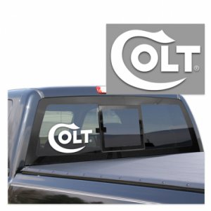 Nálepka Colt, Vinyl logo, pro umístění na sklo, bílá 200x230mm