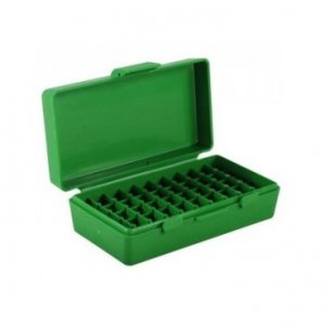 Krabička na náboje MTM Cases, Pistol, 9mm, 50ks, barva zelená