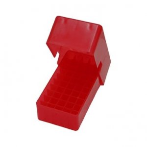 Krabička na náboje MTM, kulové, 50 ks, transparentní červená