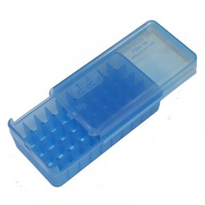 Krabička na náboje MTM Cases,Pistol/Revolver,50ks 9x19 apod., transparentní modrá