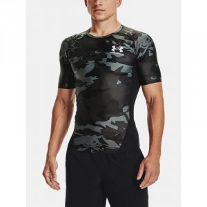 Kompresní tričko Under Armour, HG Isochill Comp Print SS-BLK, velikost: M, barva: kamufláž