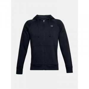 Mikina, pánská, Under Armour Rival Fleece FZ Hoodie, velikost: XL, barva: černá