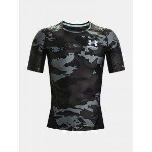 Kompresní tričko Under Armour HG Isochill Comp Print SS, velikost: L, barva: černá