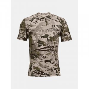 Tričko Under Armour, UA Iso.Chill Brushline SS, velikost: L, barva: hnědá camo