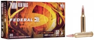 Náboj kulový Federal, Fusion, 7mm Rem.Mag., 150GR (9,7g), Bonded Soft Point