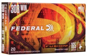 Náboj kulový Federal, Fusion, .308 Winchester, 165GR (10,6g), Bonded Soft Point